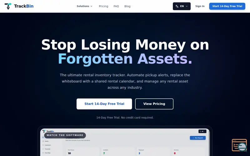 Screenshot of TrackBin