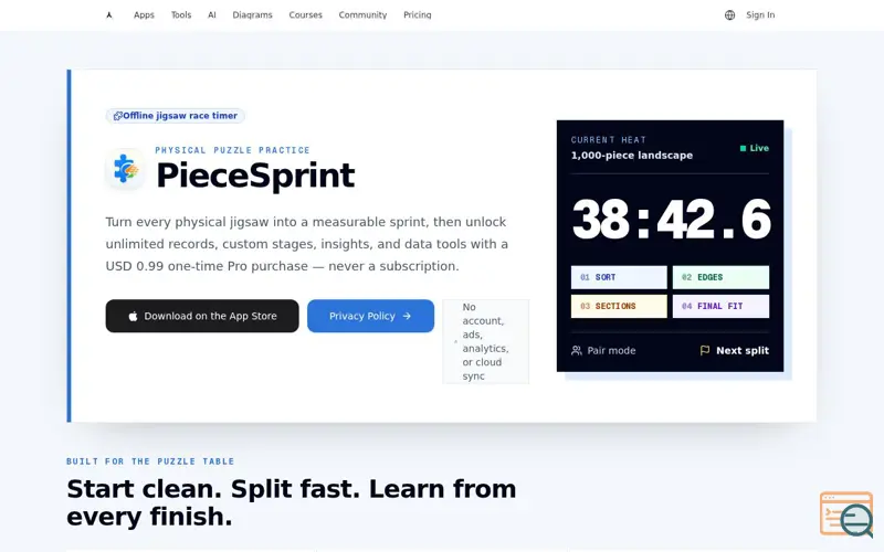 Screenshot of PieceSprint