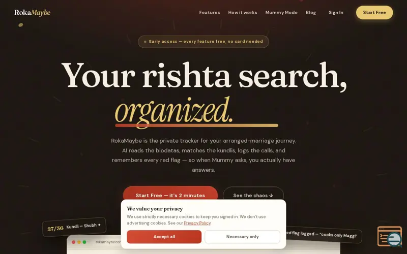 Screenshot of RokaMaybe