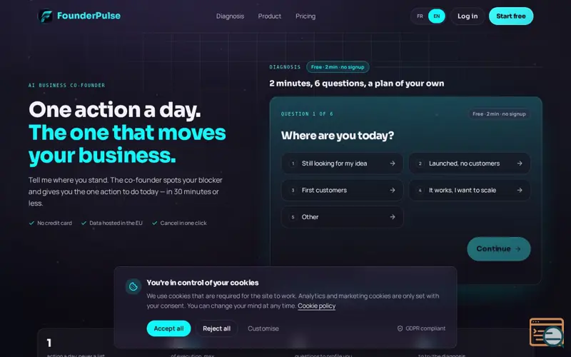 Screenshot of FounderPulse
