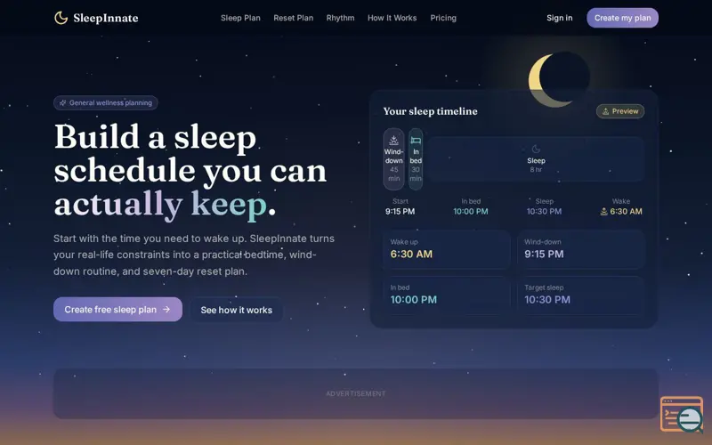 Screenshot of Sleep Innate 