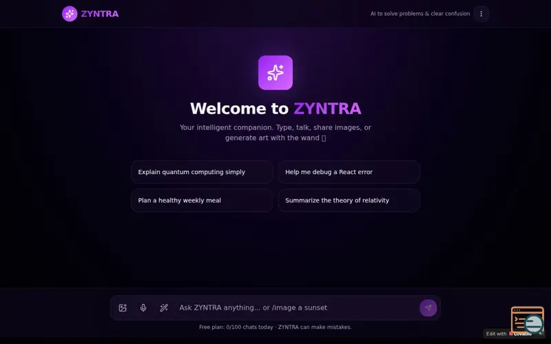 Screenshot of ZYNTRA