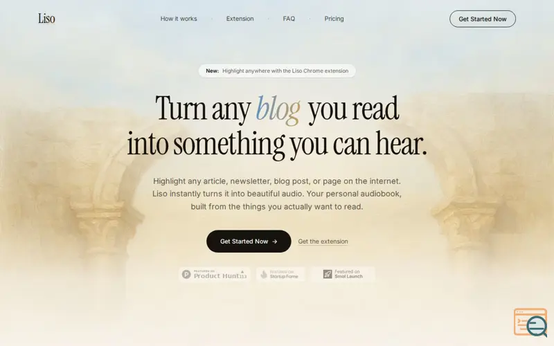 Screenshot of Liso: Turn anything you read into something you can hear