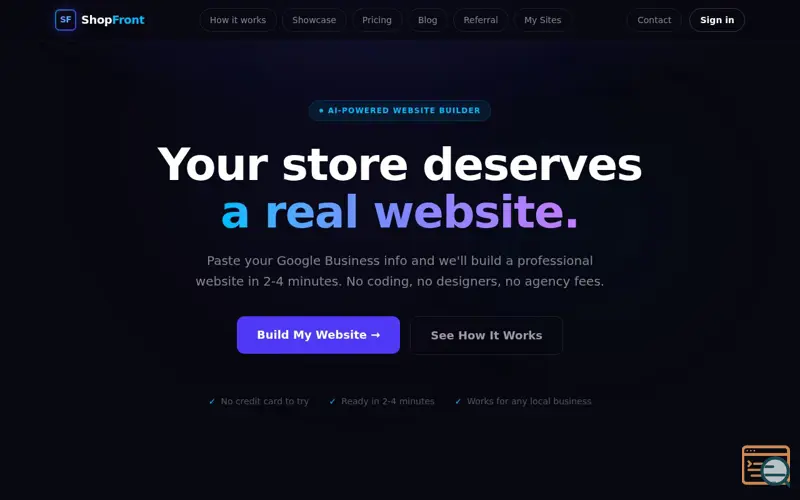 Screenshot of ShopFront