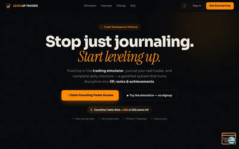Screenshot of Level Up Trader