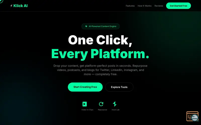 Screenshot of Klick Ai
