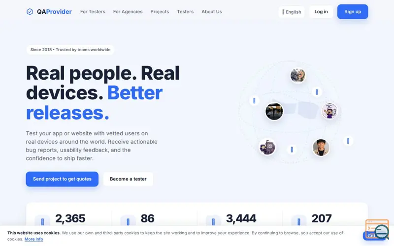 Screenshot of QAProvider