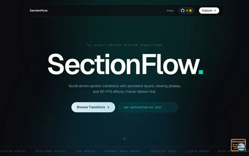 Screenshot of SectionFlow