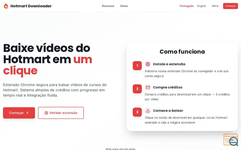 Screenshot of Baixador do Hotmart