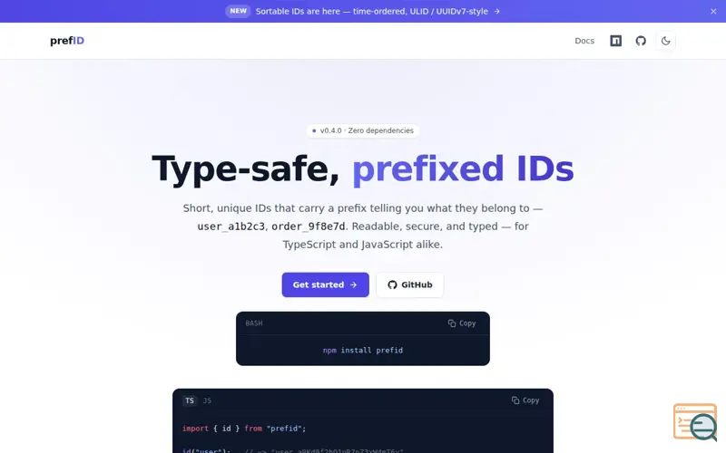 Screenshot of prefID