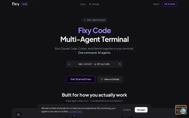 Screenshot of Fixy Code