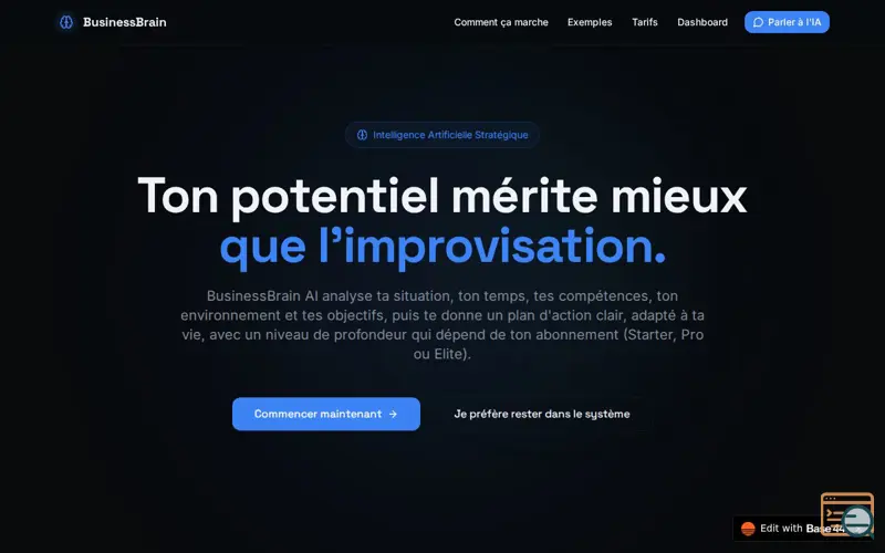 Screenshot of BusinessBrain AI
