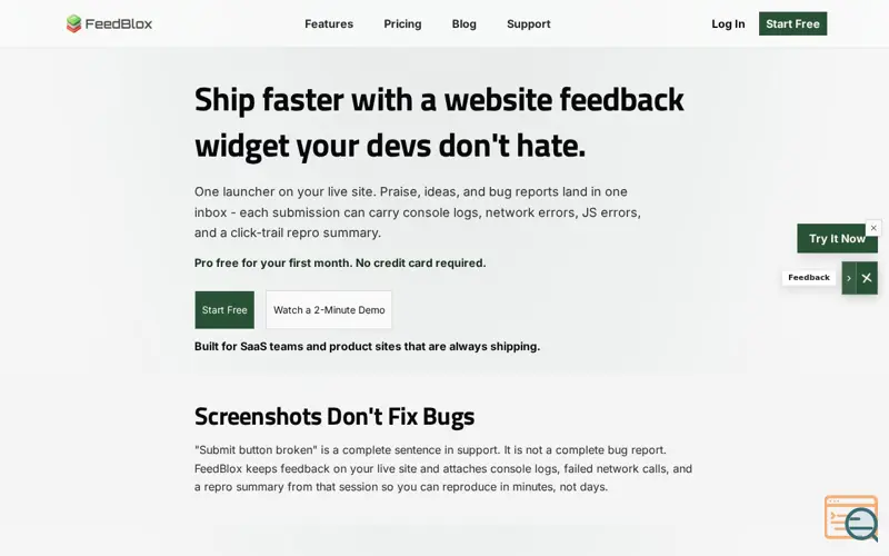 Screenshot of FeedBlox