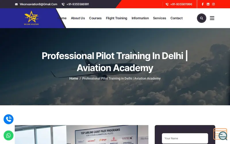 Screenshot of We One Aviation