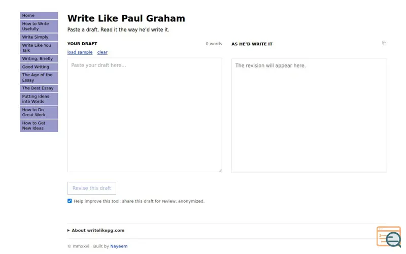 Screenshot of WriteLikePG