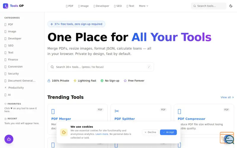 Screenshot of Tools OP