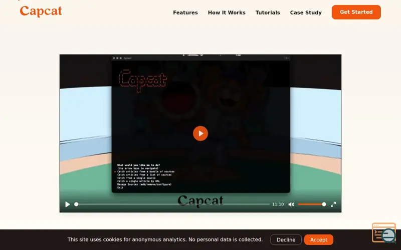 Screenshot of Capcat