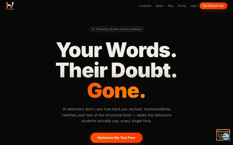 Screenshot of HumanizeWrite