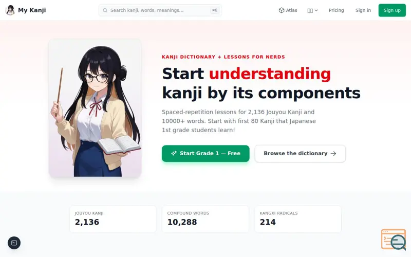 Screenshot of Mykanji