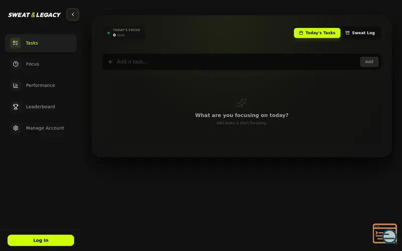 Screenshot of Sweat & Legacy