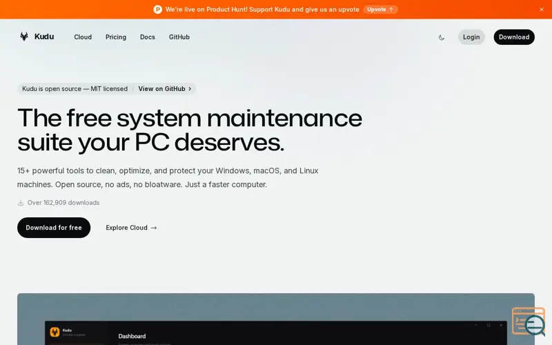 Screenshot of Kudu — Free System Cleaner