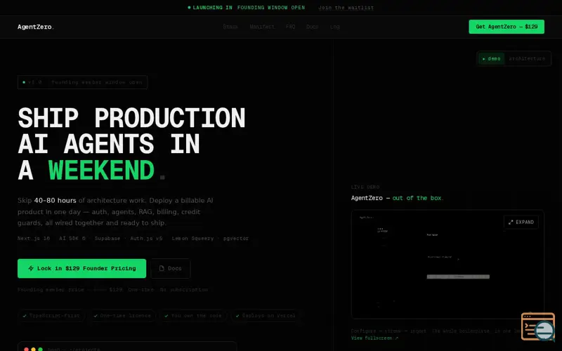 Screenshot of AgentZero