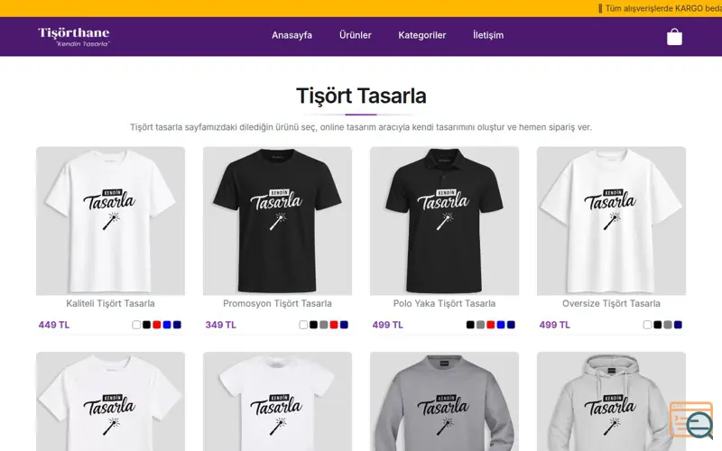 Screenshot of Tişörthane