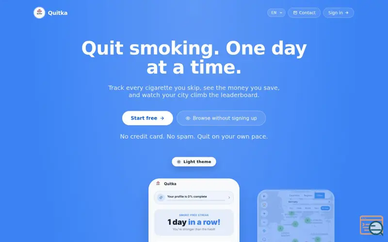 Screenshot of Quitka — Quit Smoking Together