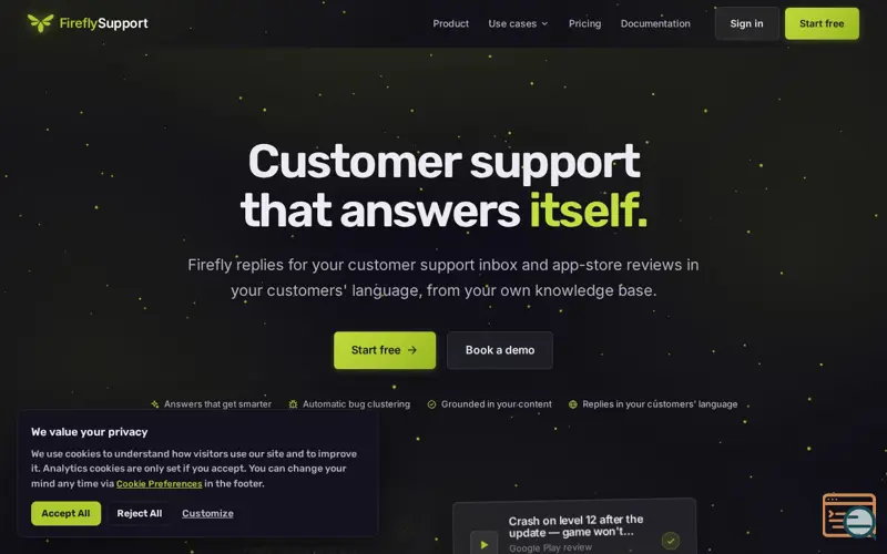 Screenshot of Fireflysupport