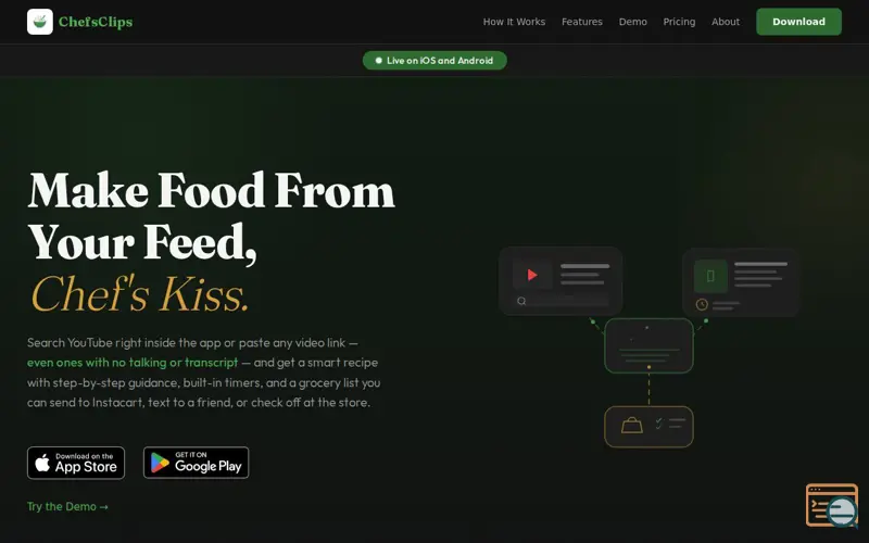 Screenshot of ChefsClips