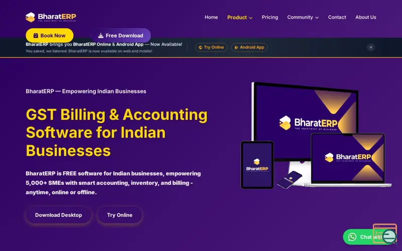 Screenshot of BharatERP