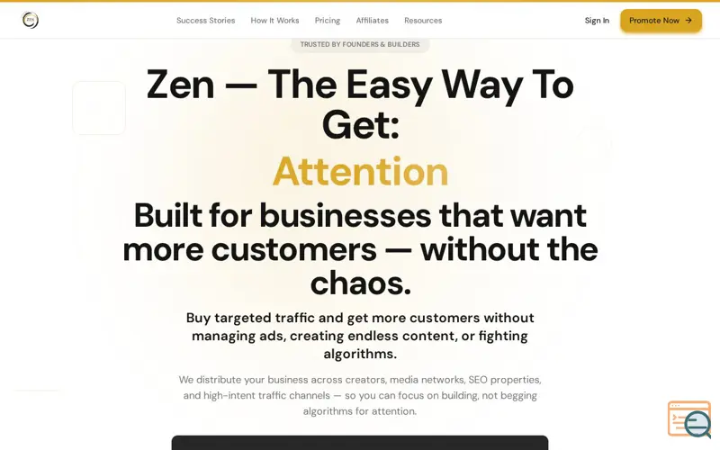 Screenshot of Zen Advertise