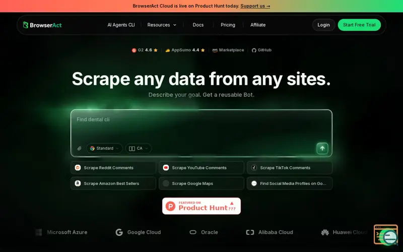Screenshot of BrowserAct Cloud