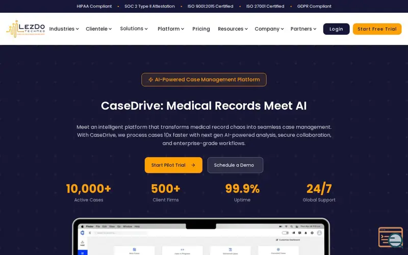 Screenshot of CaseDrive