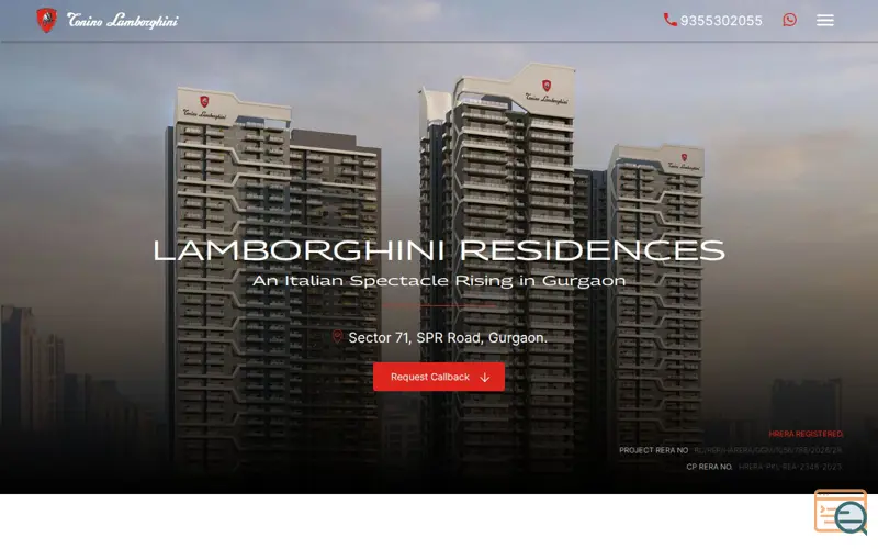 Screenshot of Lamborghini Residences Sector 71 Gurgaon