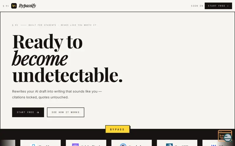 Screenshot of Bypassify