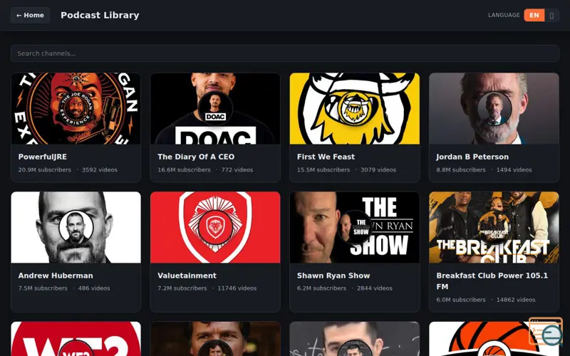 Screenshot of Podcast Library / 播客库