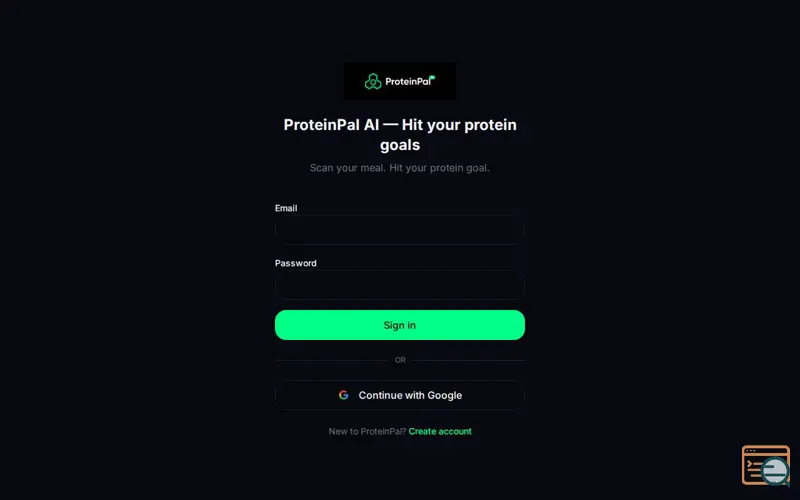 Screenshot of ProteinPal AI