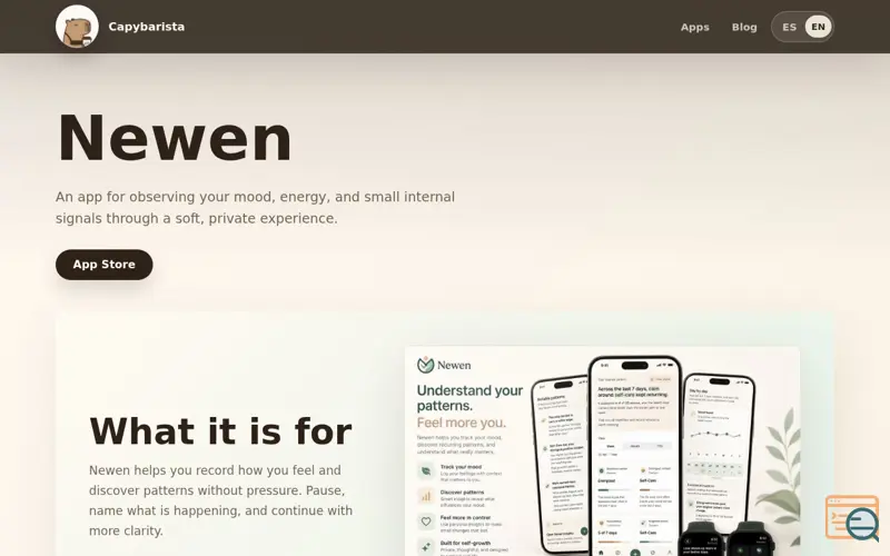 Screenshot of Newen Mood Intelligence