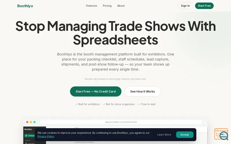 Screenshot of Boothlyo
