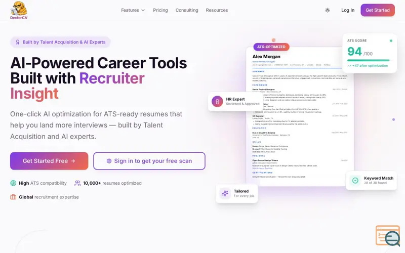 Screenshot of DexterCV