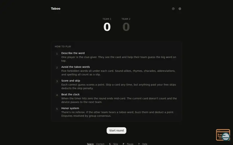 Screenshot of Taboo