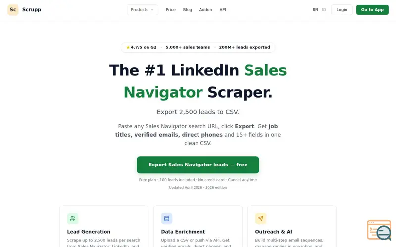Screenshot of Scrupp