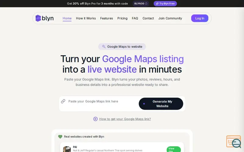 Screenshot of Blyn