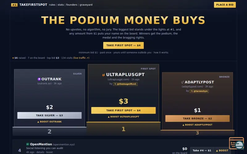 Screenshot of Take First Spot