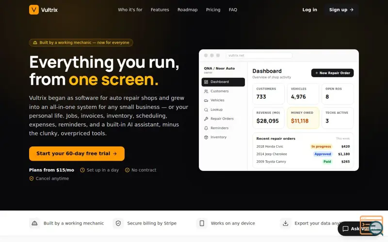 Screenshot of Vultrix