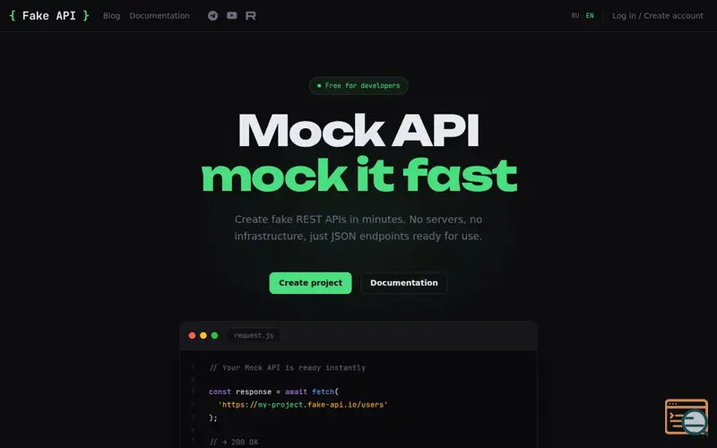 Screenshot of FakeAPI