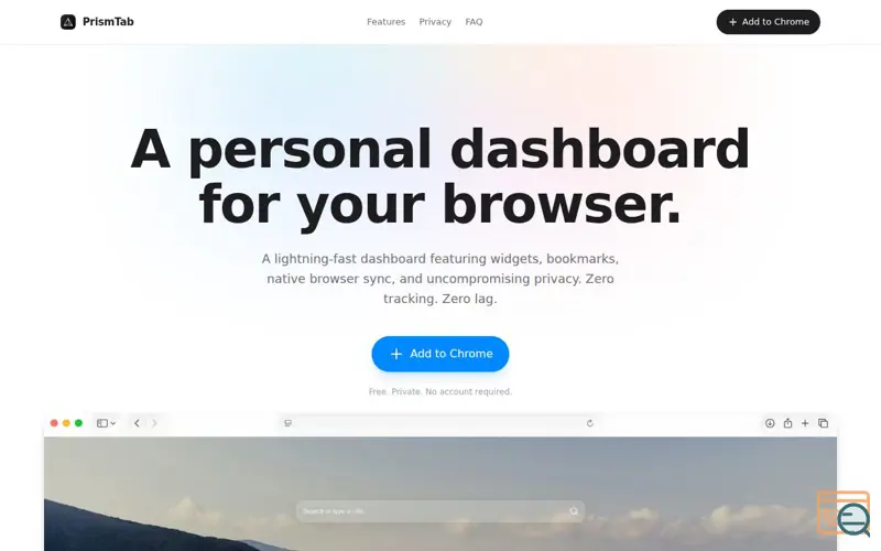 Screenshot of PrismTab — New Tab Dashboard