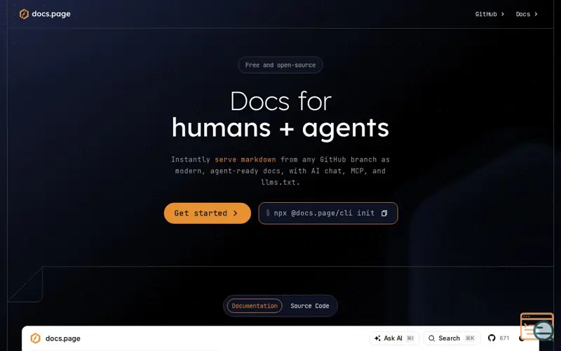 Screenshot of docs.page 2.0 