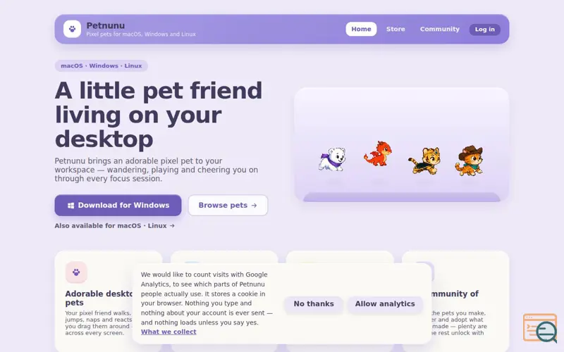 Screenshot of Petnunu Desktop
